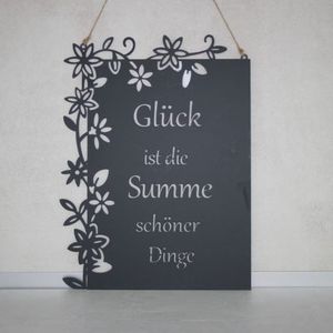 Schild "Glück ist die Summe..."